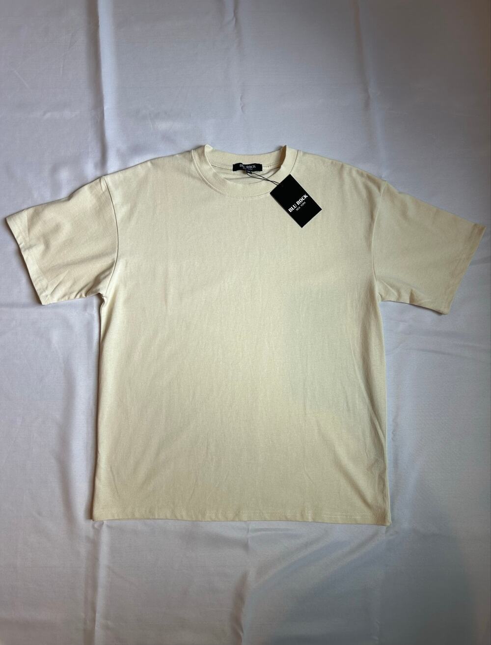 Blu Rock New York 100% Cotton T-Shirt Cream Medium NWT